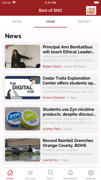 College News Source Screenshot