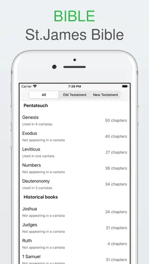 Captura de pantalla de Cantatas en iPhone 8