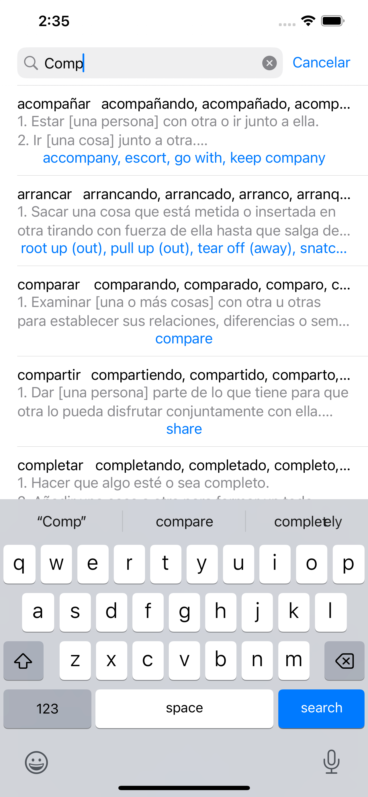 Verbos Español