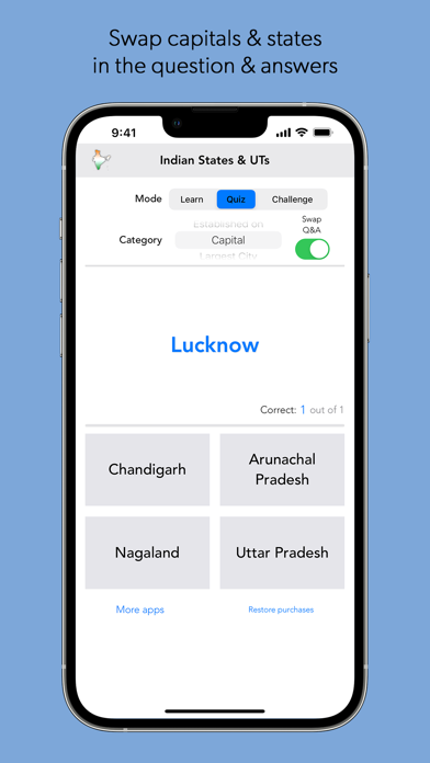 India States and Capitals Screenshot