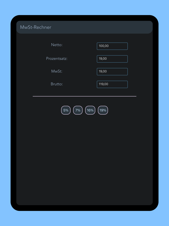 Screenshot #1 for Pro Mehrwertsteuer Rechner