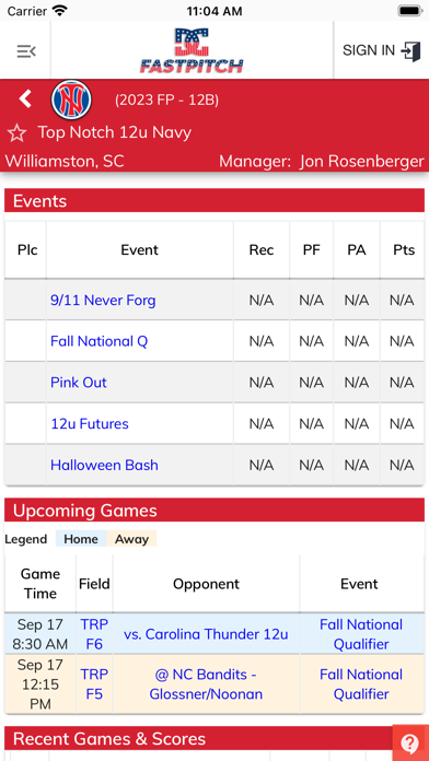DC Fastpitch Screenshot