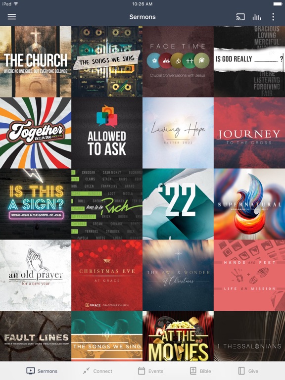 Grace Bible Church App iPad screenshot 1 - Lifestyle app
