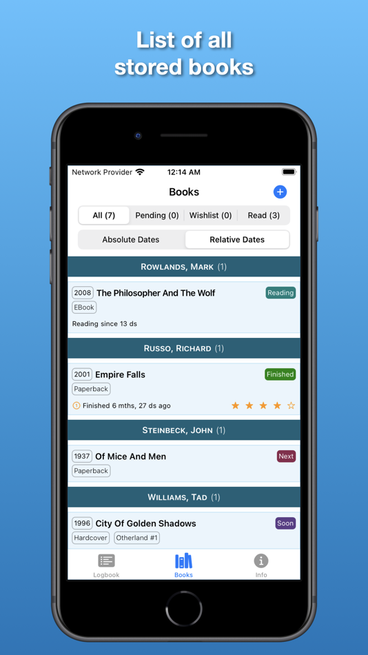 #2. BookLog (iOS) By: Otto Kiefer