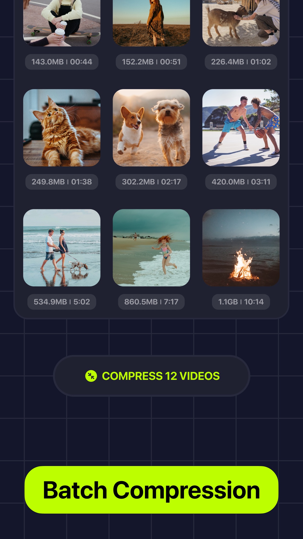 Screenshot do app Video Compressor･