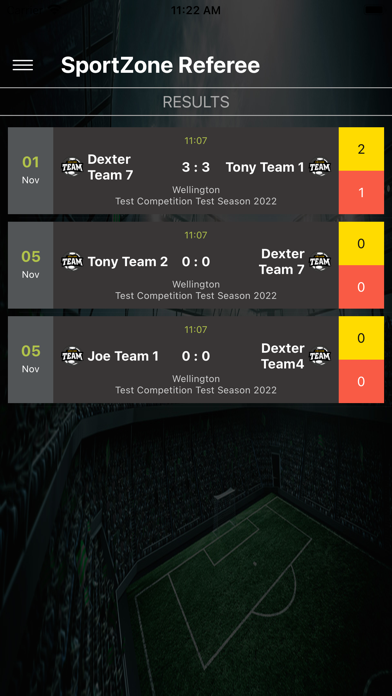 SportZone Referee Screenshot