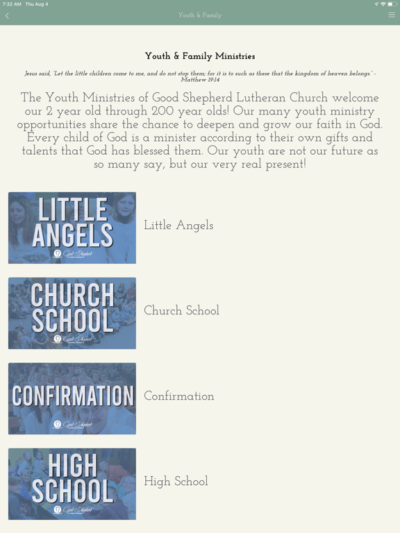 Good Shepherd Lutheran ND iPad screenshot 4 - Lifestyle app
