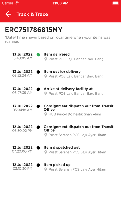 Pos Malaysia Screenshot