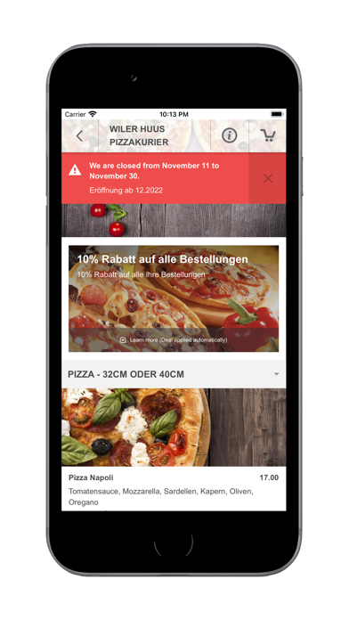 Wiler Huus Pizzakurier Screenshot