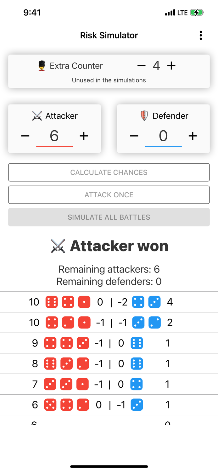 Risk Battle Simulator