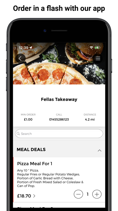 Fellas Takeaway App Screenshot