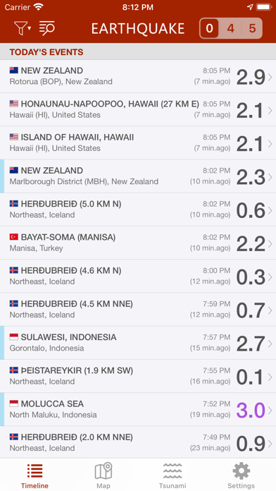 Earthquake - alerts and map Screenshot