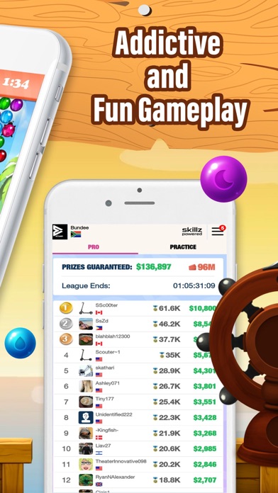 Real Cash Bubble Clash Game Screenshot