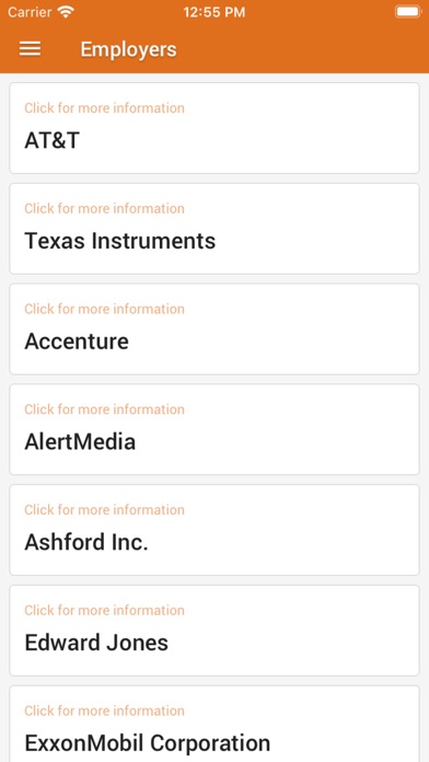 UT MBA Career Connections Screenshot