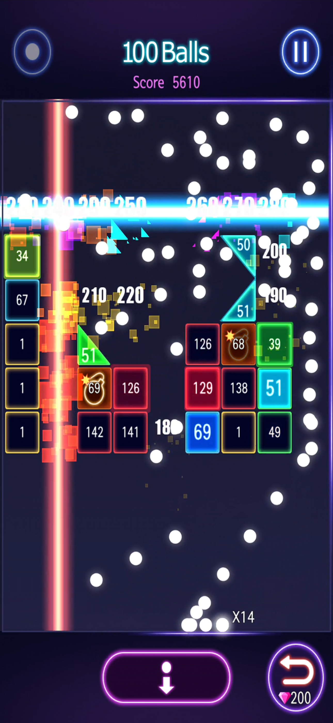 Bricks Breaker Hit - Glow Ball