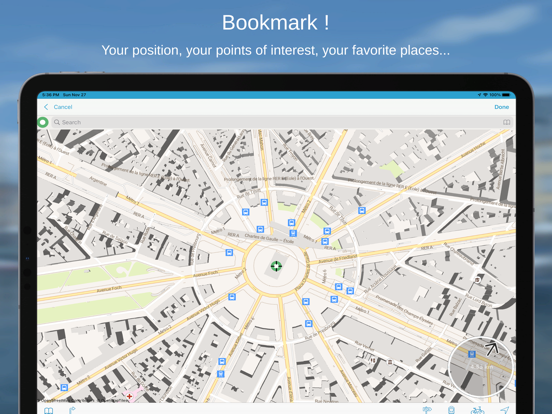 Paris on Foot : Offline Map iPad screenshot 5 - Navigation app