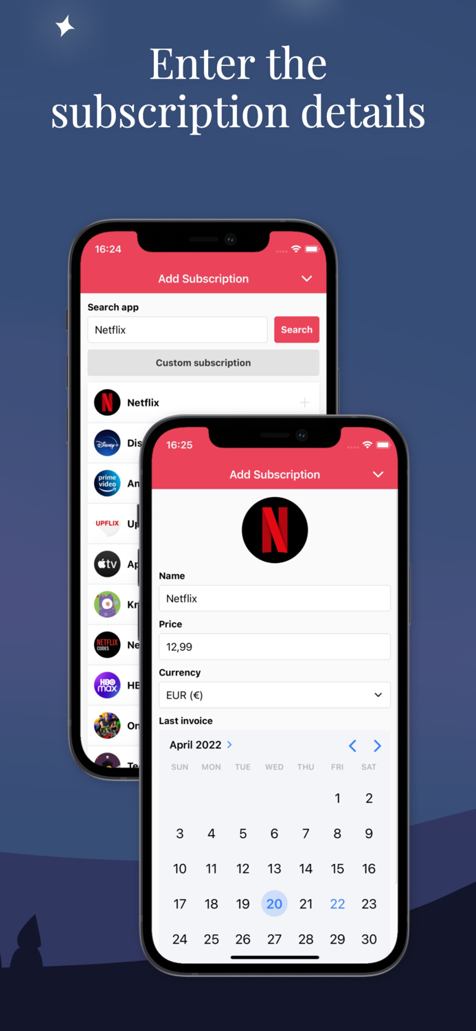 mySubs - Track subscriptions