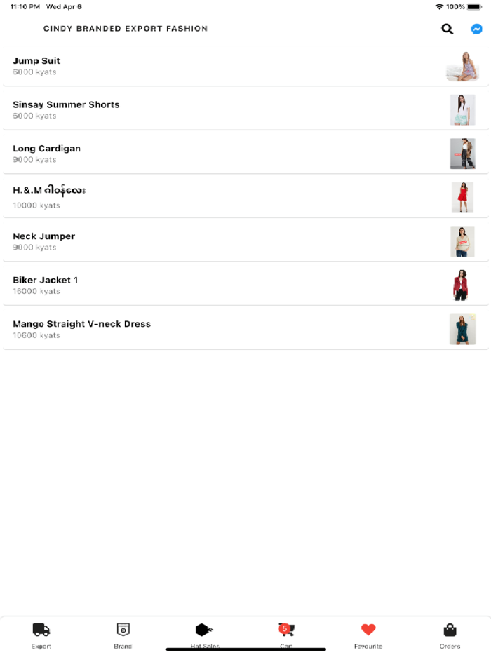 Cindy Branded Export Fashion