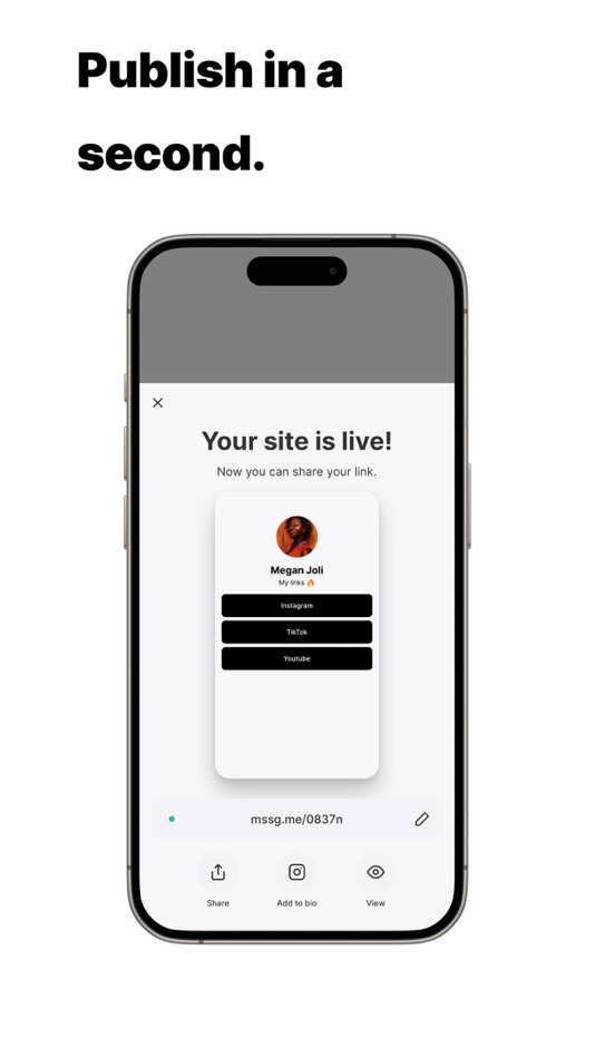 #4. Link In Bio Websites - Mssg.me (iOS) 由: Maksym Kholod