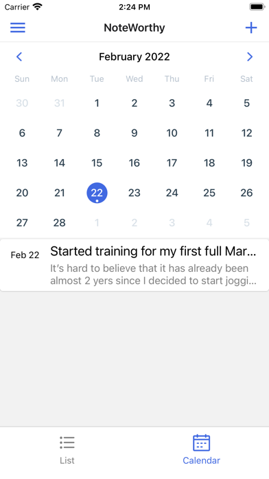 NoteWorthy - Events Screenshot
