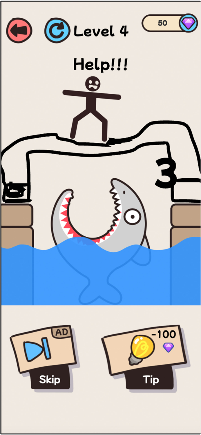 Draw to save  IQ-brain puzzle