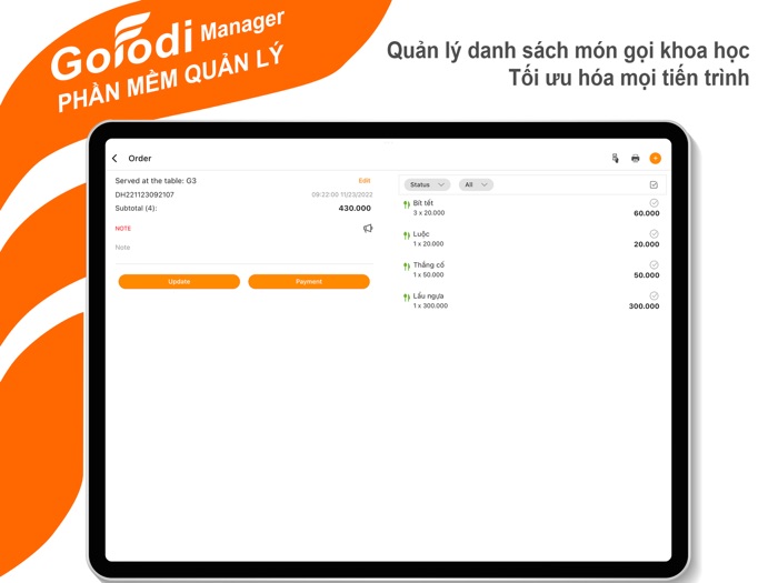 Gofodi - Quản lý nhà hàng