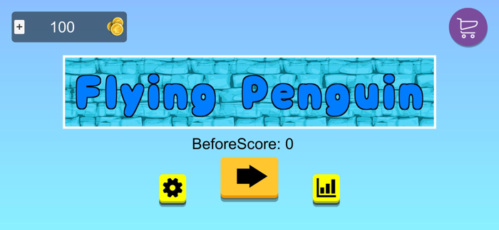 Penguins flying in the sky