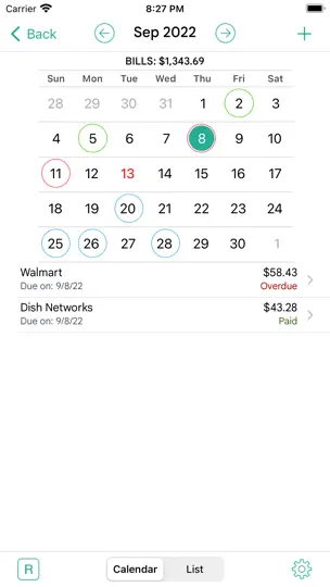 Captura de pantalla de Finances en iPhone 7