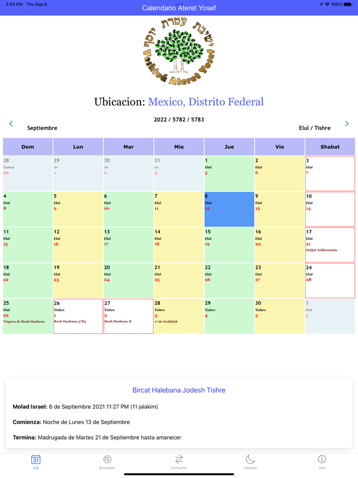 Calendario Ateret Yosef