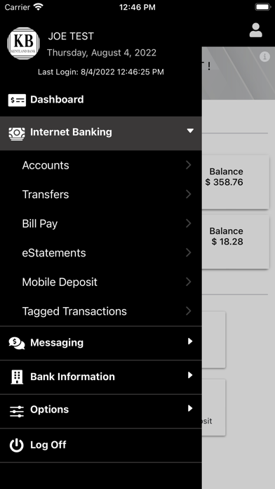 Kentland Bank Mobile Banking Screenshot