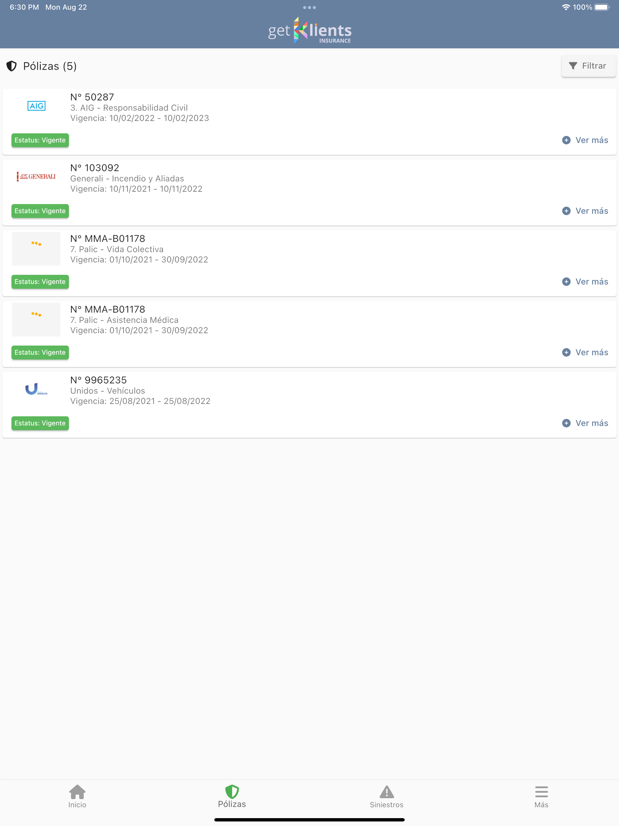 AMB Seguros Portal de Clientes