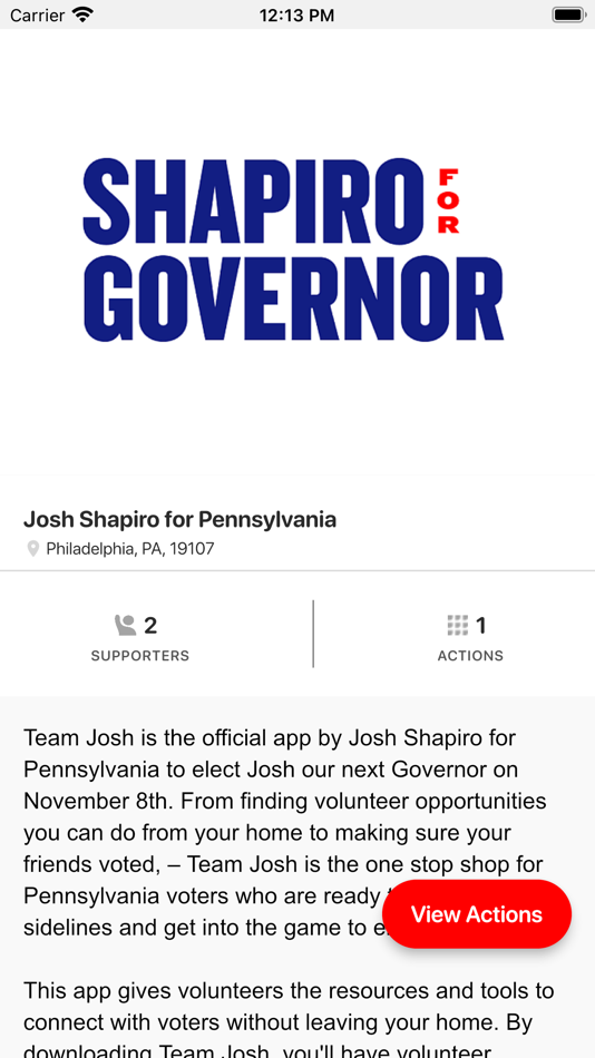 #2. Team Josh PA (iOS) 来自: Votercircle Inc