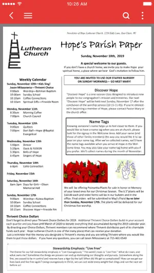 Hope Lutheran Church screenshot 2