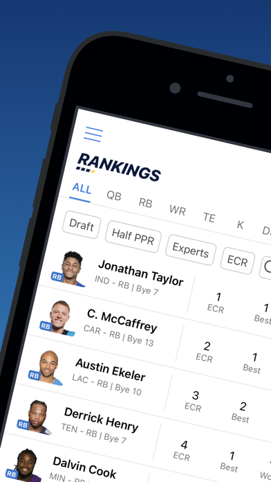 Screenshot #1 pour Fantasy Rankings & Stats