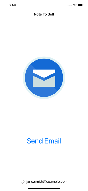 Note To Self: quick self-email Screenshot