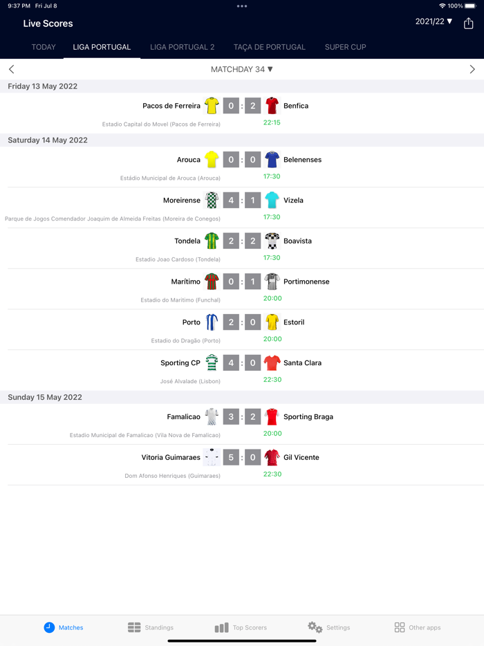 Live Scores for Liga Portugal