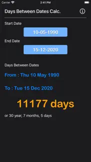 days between dates calculator iphone screenshot 1