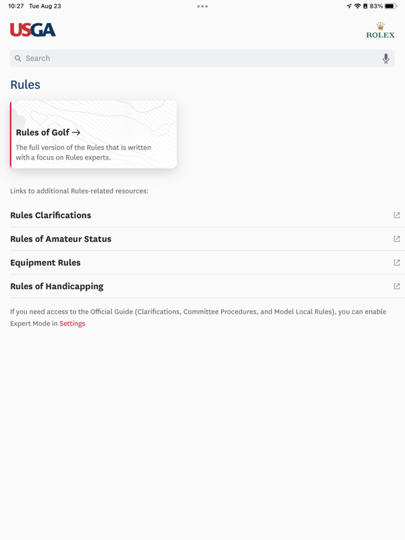 Screenshot #1 for The Official Rules of Golf