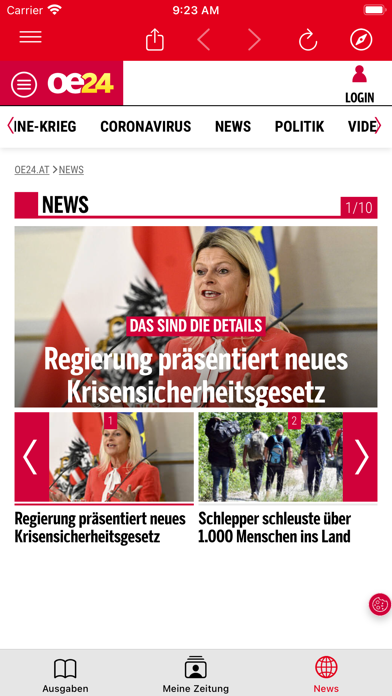Tageszeitung ÖSTERREICH HD Screenshot