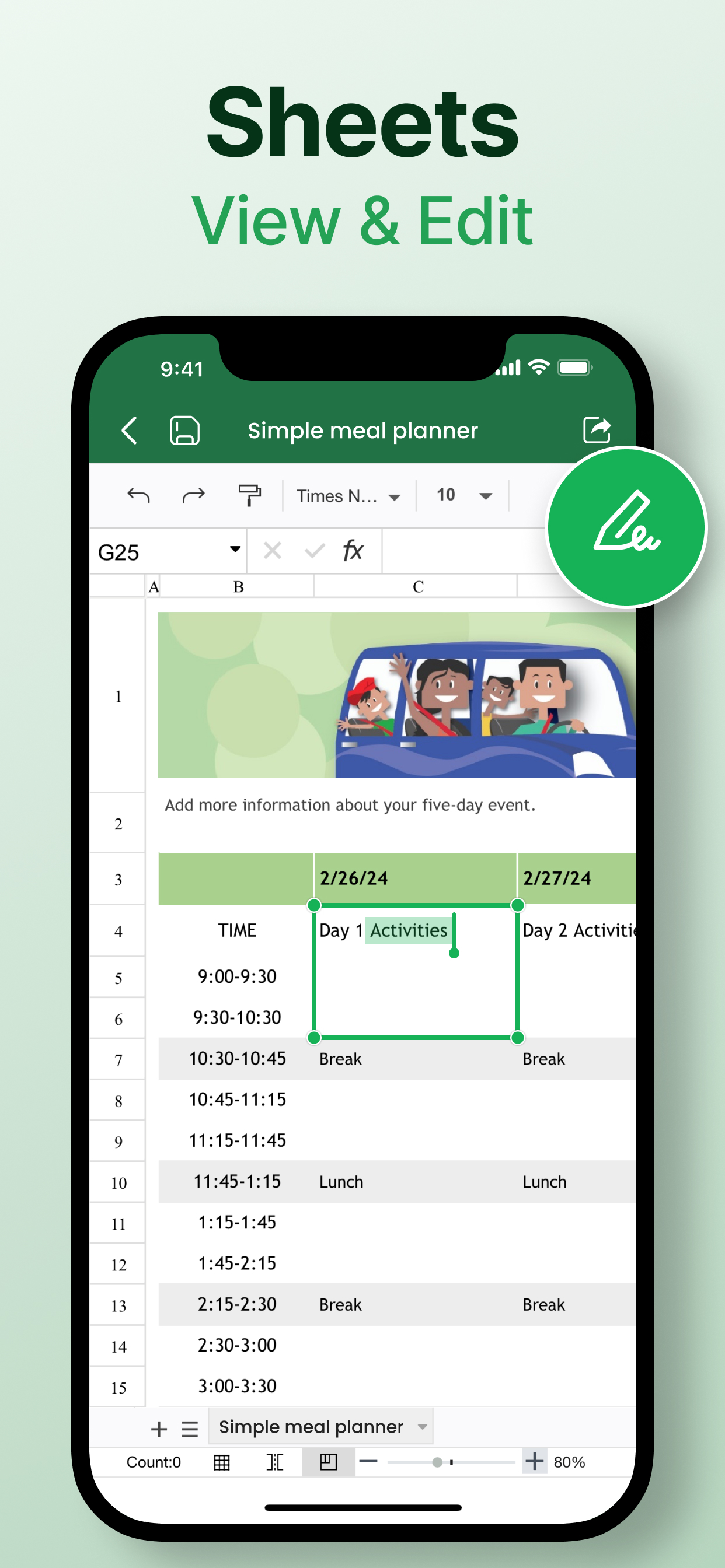 Sheets - Spreadsheet