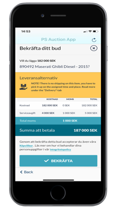 PS Auction App screenshot 3