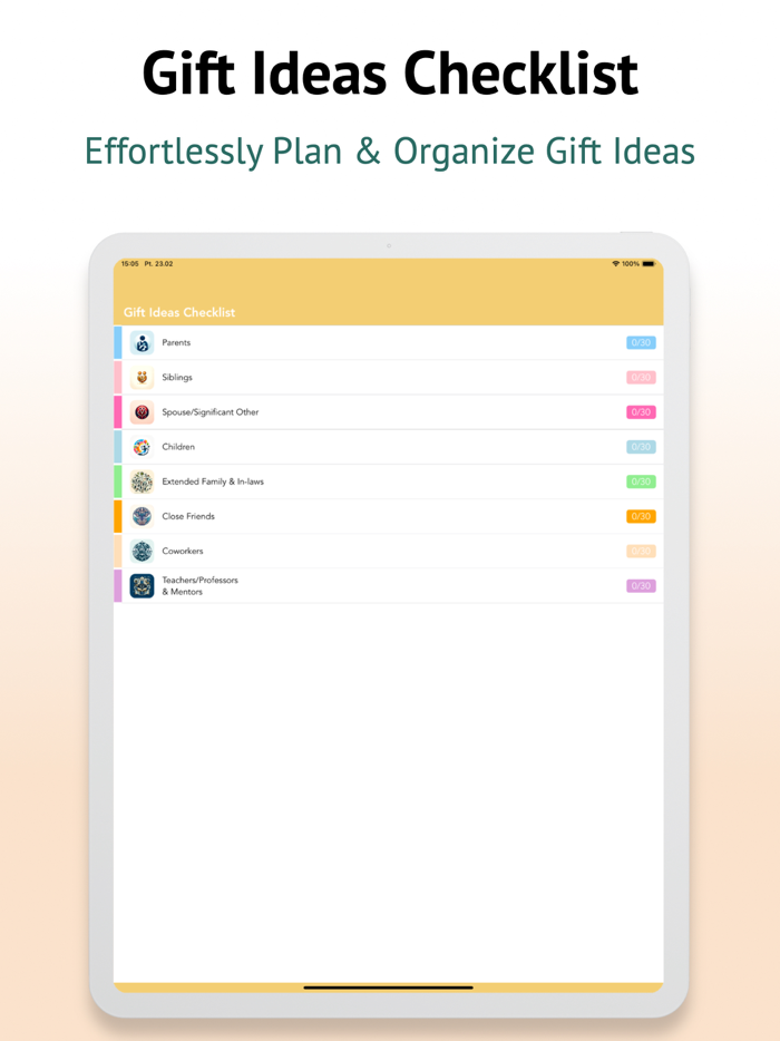 Gift Ideas Checklist