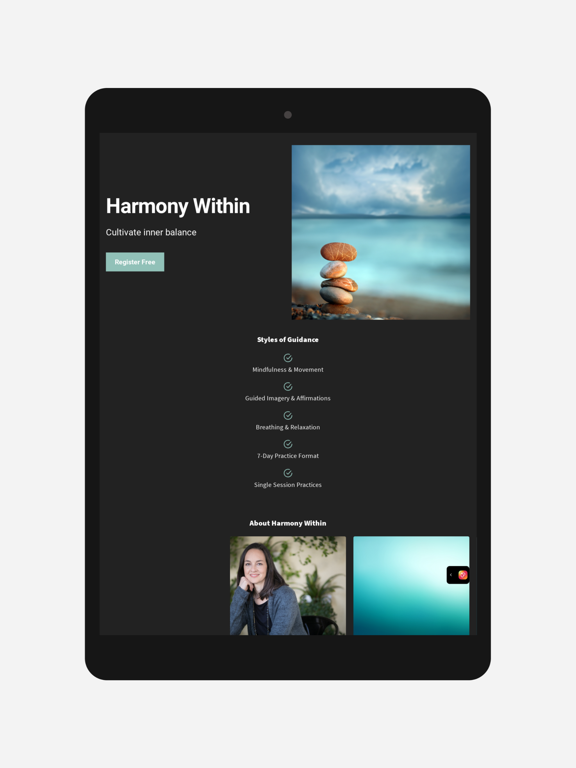 Harmony Within iPad screenshot