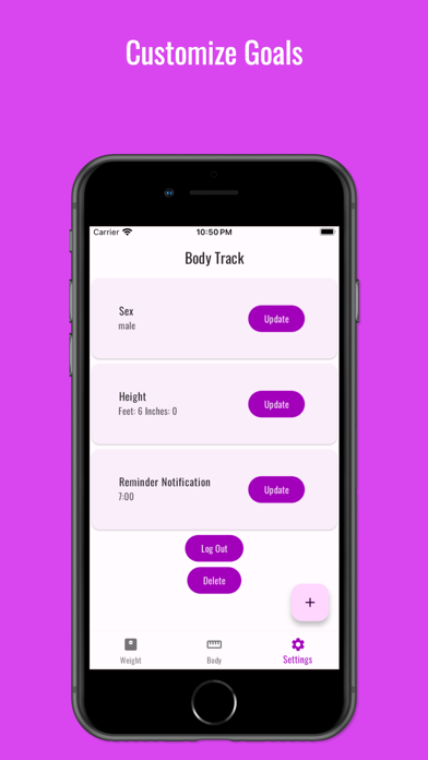 BodyTrack: Fitness Log Screenshot