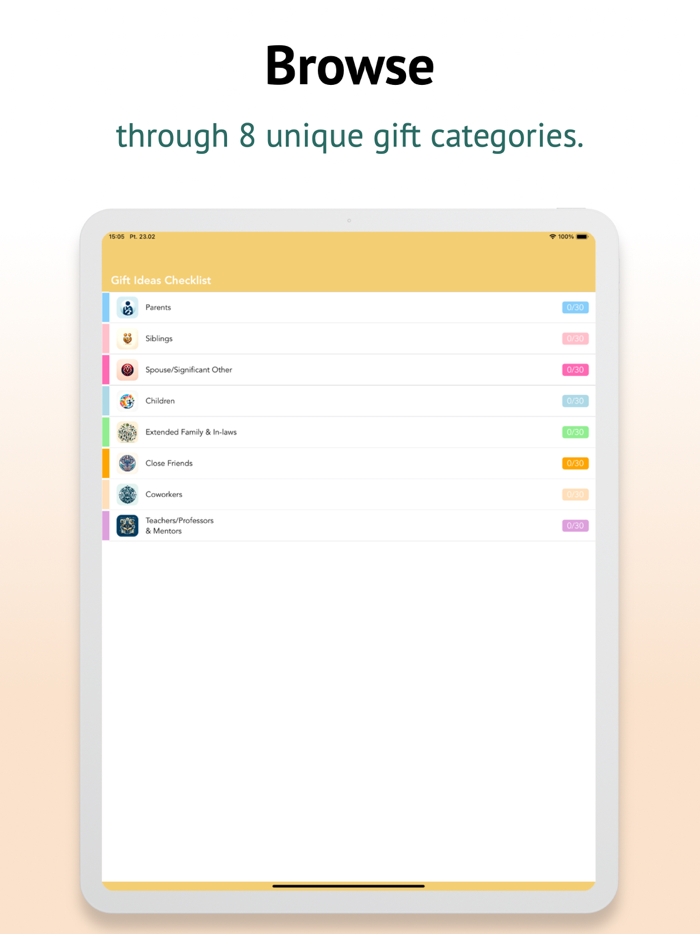 Gift Ideas Checklist