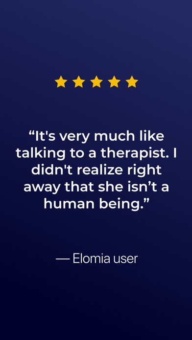 Elomia: AI Therapy Chat Screenshot