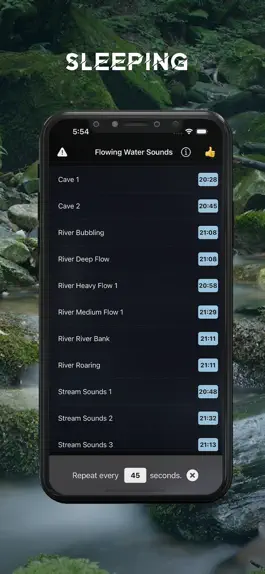 Game screenshot Flowing Water Sounds for Sleep apk