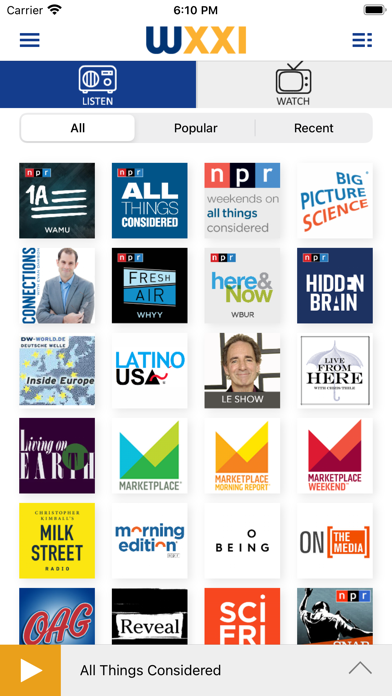 WXXI Public Media App Screenshot