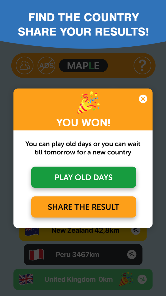 Maple Worldle Country Guess