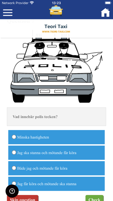 Teori Taxi Frågor Screenshot